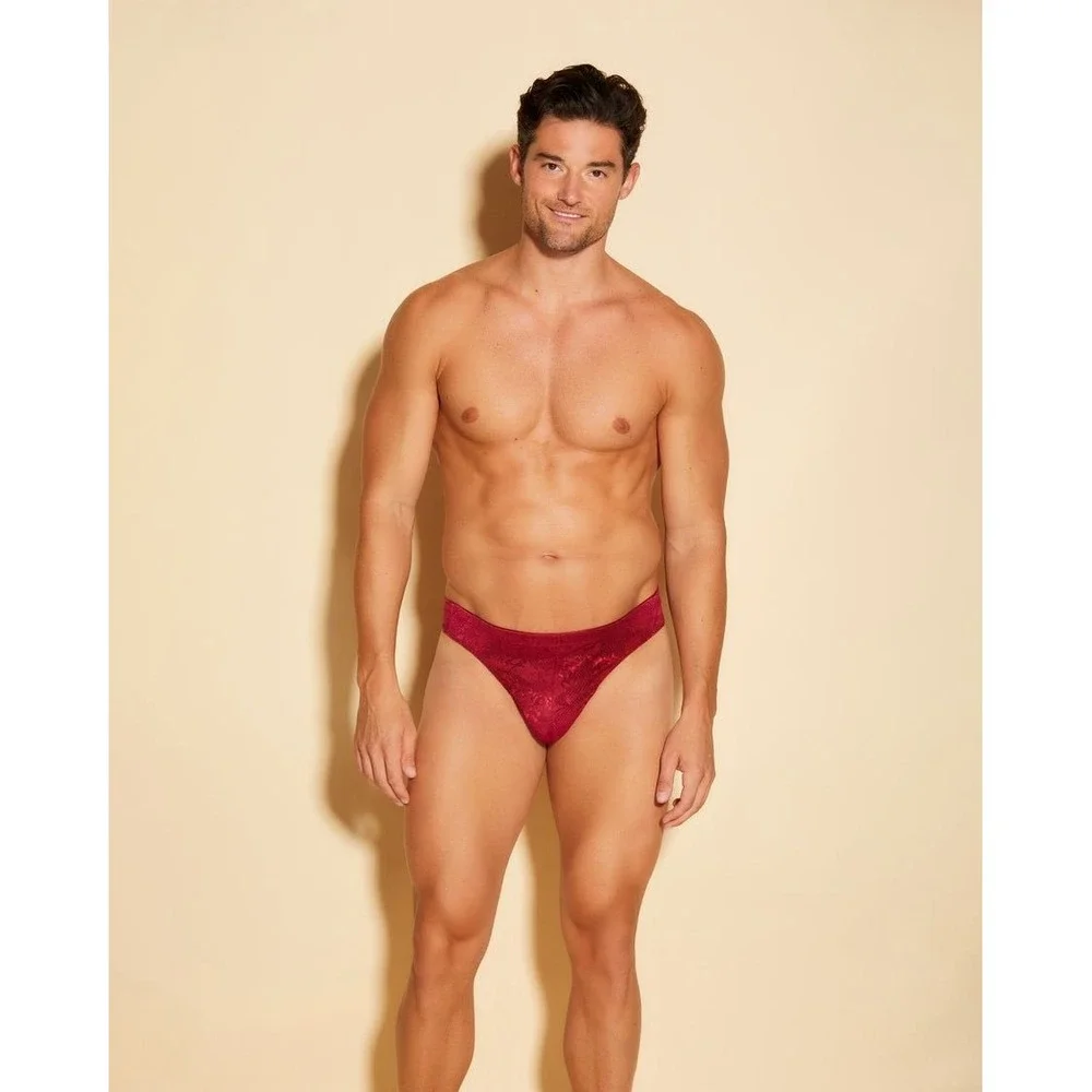 Cosabella Never Say Never‎ Men's Lace G-String Sindoor Red Size S